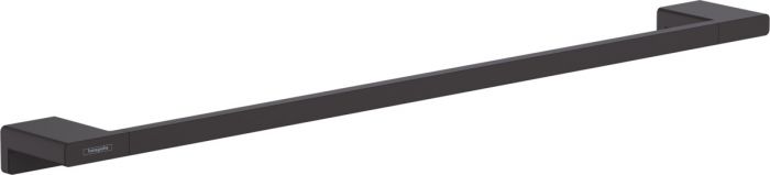 Wieszak na ręcznik kąpielowy ścienny HANSGROHE AddStoris z krytym mocowaniem metalowy 648 x 70 mm, rozstaw otworów: 626 mm czarny mat z materiałem montażowym | 41747670