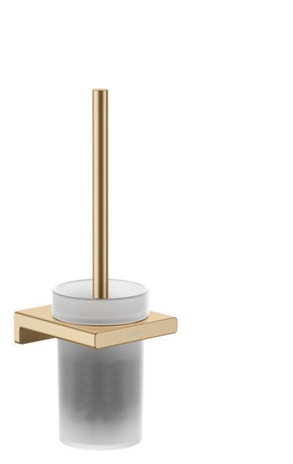 Szczotka toaletowa ścienna kryte mocowanie HANSGROHE AddStoris z wyjmowaną wkładką ze szkła matowego metalowa 105 x 218 mm brąz szczotkowany | 41752140