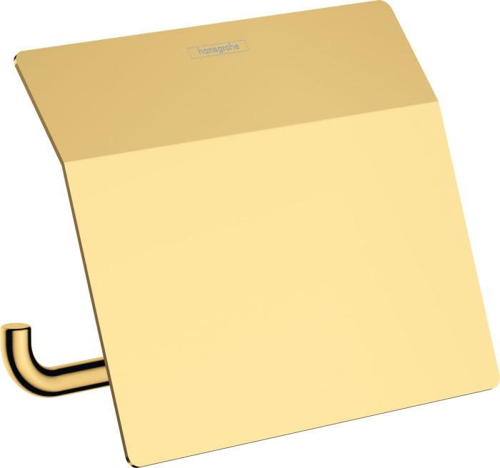 Uchwyt na papier toaletowy z osłoną, ścienny HANSGROHE AddStoris kryte mocowanie metalowy 153 x 86 mm złoty optyczny polerowany | 41753990