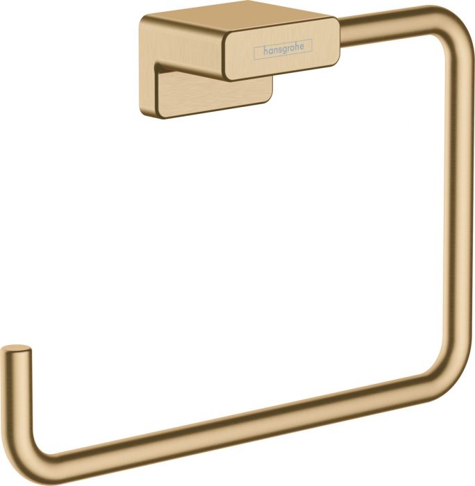 Wieszak na ręcznik typu Ring, ścienny, obrotowy HANSGROHE AddStoris kryte mocowanie metalowy 189 x 120 x 40 mm brązowy szczotkowany z materiałem montażowym  | 41754140