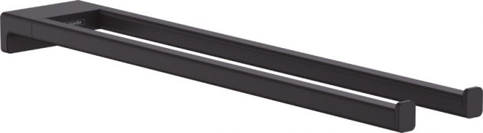 Wieszak na ręcznik podwójny ścienny HANSGROHE AddStoris metalowy długość: 445 mm czarny mat  | 41770670