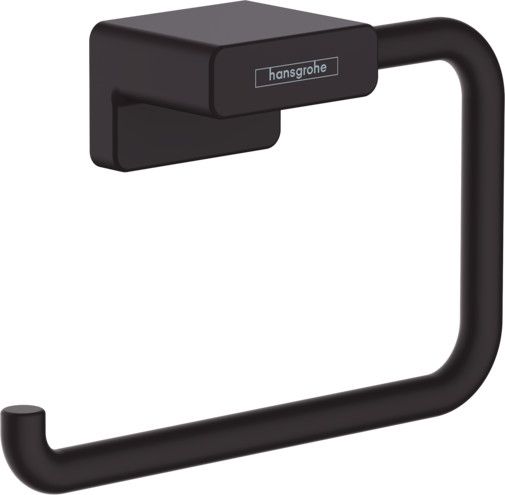 Uchwyt na papier toaletowy bez osłony ścienny HANSGROHE AddStoris kryte mocowanie metalowy 141 x 77 mm czarny mat | 41771670