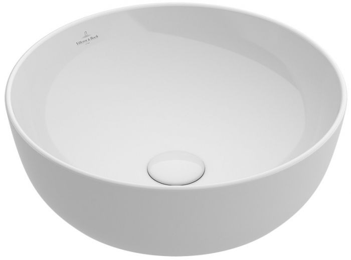 Umywalka TitanCeram VILLEROY & BOCH Artis nablatowa okrągły bez otworu bez przelewu 430 x 430 mm french linen | 417943BCT7