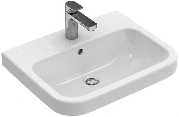 Umywalka ceramiczna VILLEROY & BOCH Architectura wisząca prostokątny z otworem z przelewem 3 otwory (1 środkowy wybity) 550 x 470 mm weiss alpin z powłoką CeramicPlus | 418855R1