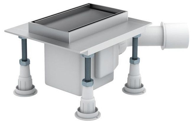 Odpływ prysznicowy liniowy SCHEDPOL BASE z maskownicą Plate z syfonem szybkoprzepływowym w zestawie z aluminium anodowanego STANDARD PLUS 150 x 80 x 95 mm  | OLP15ST
