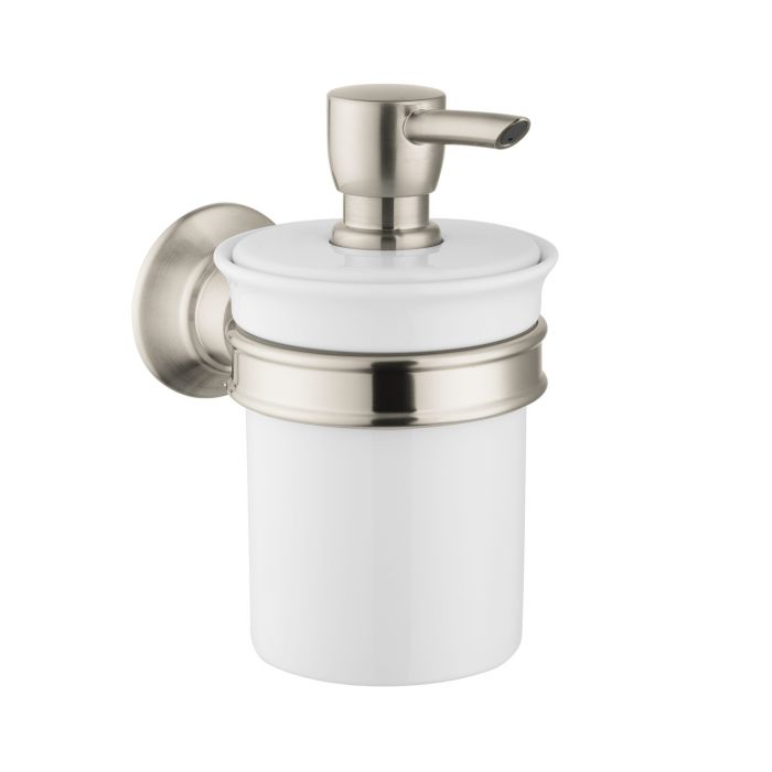Pojemnik na mydło w płynie HANSGROHE Axor Montreux porcelanowy nikiel szczotkowany | 42019820