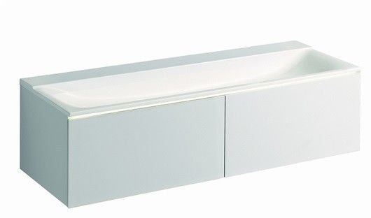 Xeno2 umywalka bez otworu z przelewem 1400 x 480 mm biała połysk