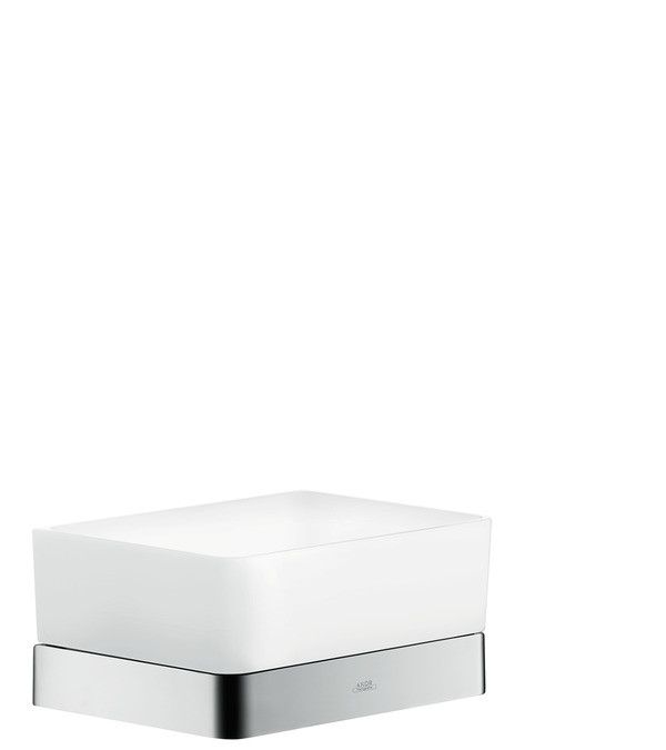 Półka do prysznica ścienna HANSGROHE Axor Universal Accessories metal szkło rozstaw otworów 108 mm czarna chrom szczotkowany | 42802340