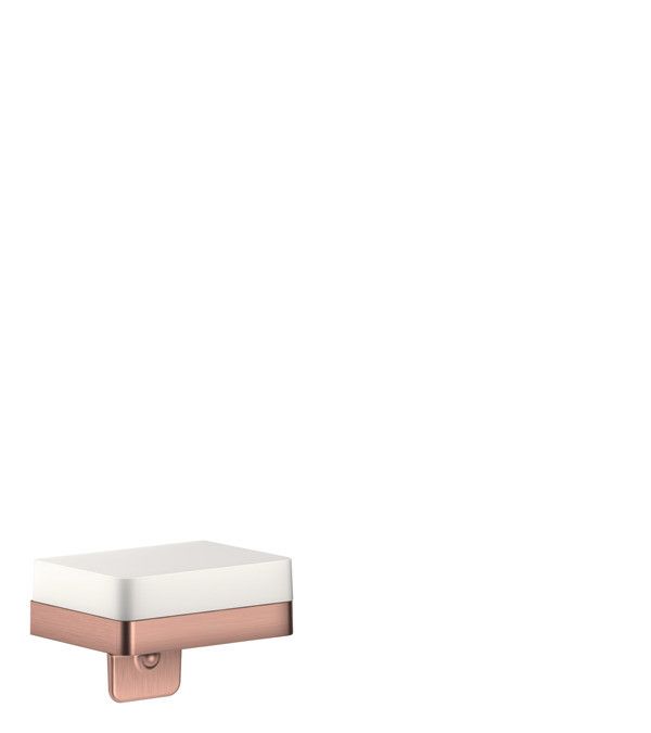 Dozownik na mydło w płynie ścienny z półką HANSGROHE Axor Universal Accessories dozowanie: 0,5 ml metal szkło 180 ml czerwone złoto szczotkowane | 42819310