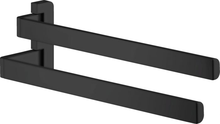 Uchwyt na ręcznik 2-ramienny HANSGROHE Axor Universal Softsquare długość 409 mm czarny matowy w zestawie elementy montażowe | 42821670