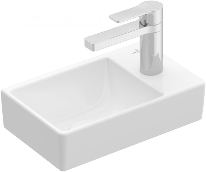 Umywalka ceramiczna VILLEROY & BOCH Avento meblowa mała prostokątny z otworem bez przelewu 360 x 220 mm weiss alpin z powłoką CeramicPlus | 43003LR1