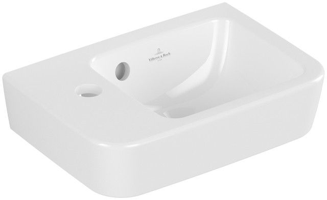 Umywalka Sanitary ceramics VILLEROY & BOCH O.novo ścienna mała z otworem z przelewem 360 x 145 mm Weiss Alpin  | 43423601