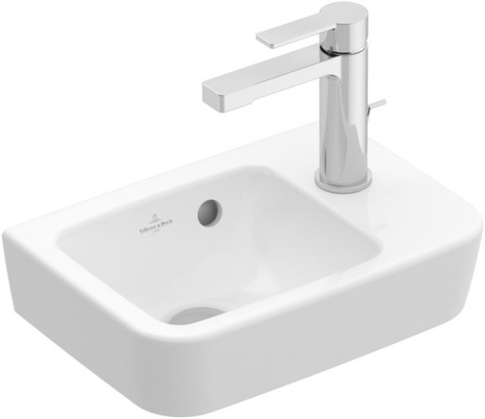 Umywalka ceramika sanitarna VILLEROY & BOCH O.novo ścienna z otworem z przelewem 3 otwory (1 środkowy wybity) 360 x 250 x 145 mm weiss alpin  | 43433601
