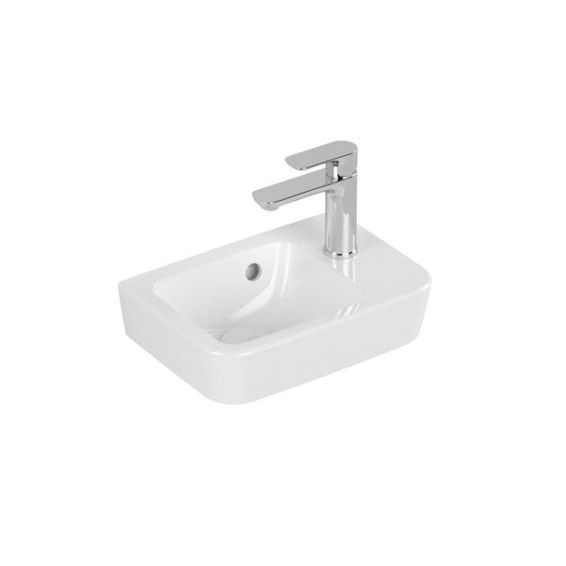 Umywalka ceramika sanitarna VILLEROY & BOCH O.novo ścienna z otworem z przelewem 360 x 250 x 145 mm weiss alpin z powłoką CeramicPlus | 434336R1