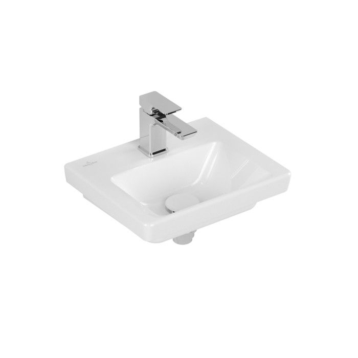 Umywalka ceramiczna VILLEROY & BOCH Subway 3.0 ścienna mała prostokątny z otworem 370 x 305 x 130 mm weiss alpin | 43703801
