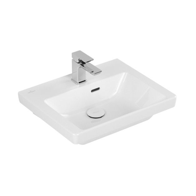 Umywalka ceramiczna VILLEROY & BOCH Subway 3.0 ścienna meblowa mała prostokątny z otworem z przelewem 500 x 400 x 145 mm weiss alpin bez powłoki | 4370FF01