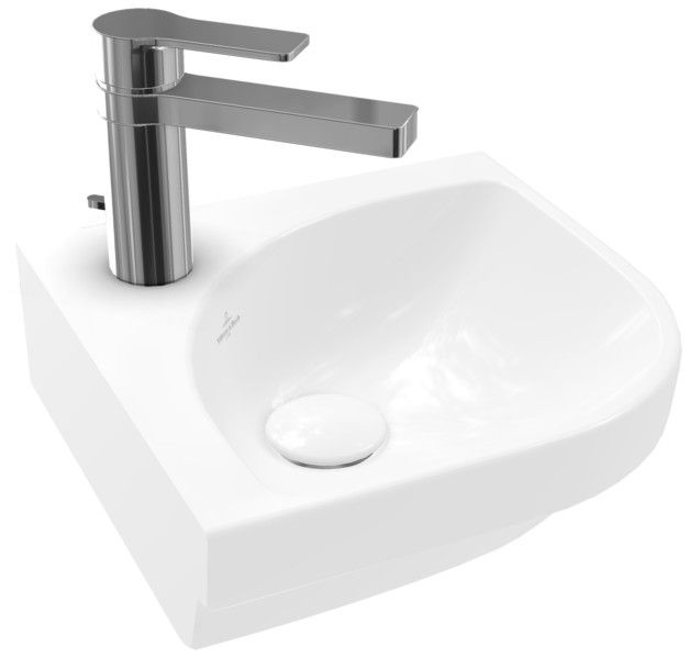 Umywalka ceramiczna VILLEROY & BOCH Subway 3.0 narożna mała półokrągły bez przelewu 320 x 320 x 145 mm weiss alpin z powłoką CeramicPlus | 437146R1