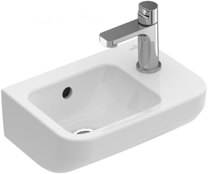 Umywalka ceramiczna VILLEROY & BOCH Architectura wisząca mała z otworem z przelewem 360 x 260 mm weiss alpin z powłoką CeramicPlus | 437336R1