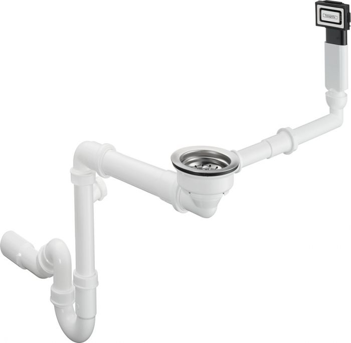 Zestaw przelowowo-odpływowy manualny kompletny chrom do pojedynczej komory granitowej HANSGROHE D16-10 średnica: 40 / 50 | 43927000