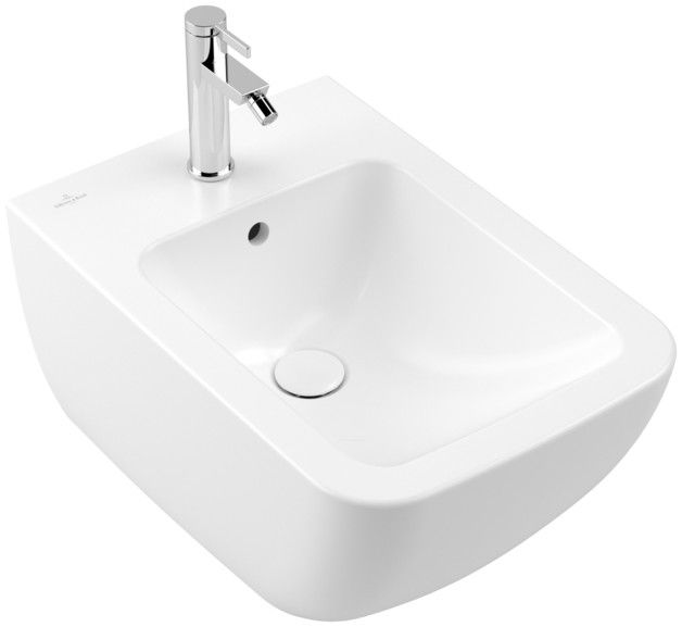 Bidet CeramicPlus z powłoką CeramicPlus VILLEROY & BOCH Venticello podwieszany 37.5 x 56 cm stone white | 441100RW