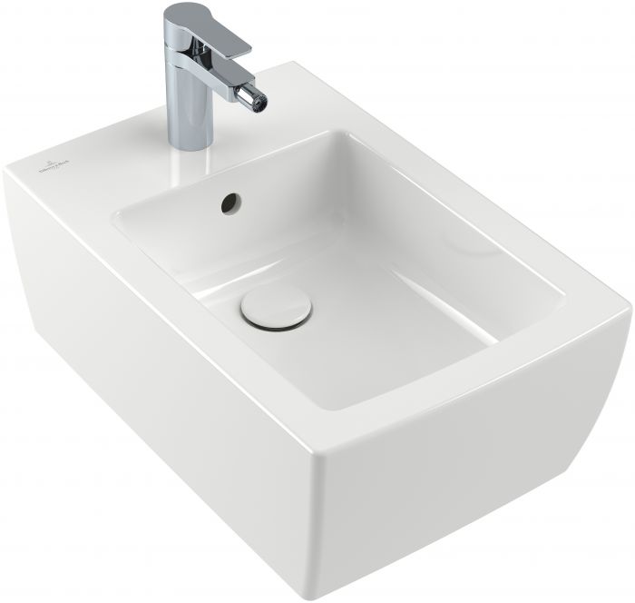 Bidet ceramiczny z powłoką CeramicPlus VILLEROY & BOCH Memento 2.0 z zestawem montażowym do mocowań ukrytych 37.5 x 56 cm weiss alpin | 443300R1