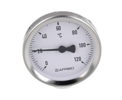 Termometr bimetaliczny Ath 80 F w obudowie metalowej sprężyna mocująca 3/8"-11/2" 0-120°C klasa 2,0