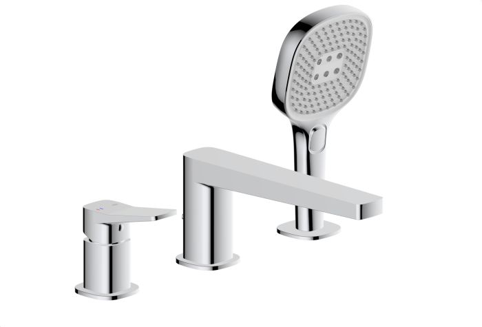 Bateria wannowa 3 - otworowa ARMATURA KRAKÓW Malaga mosiądz chrom  | 452521000