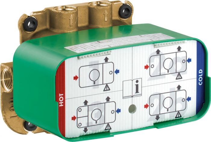 Axor One zestaw podstawowy wannowo-prysznicowy podtynkowy do modułu z termostatem mosiężny chrom zawiera: kołnierz uszczelniający