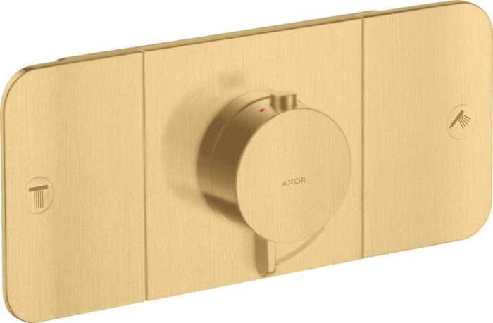 Moduł termostatyczny natynkowy HANSGROHE Axor One do 2 odbiorników mosiężny złoty optycznie szczotkowany  | 45712250