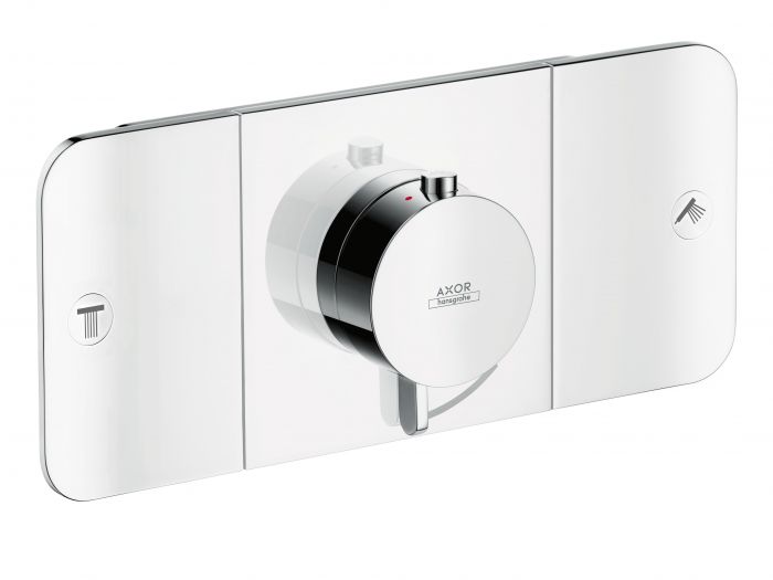 Moduł termostatyczny natynkowy HANSGROHE Axor One do 2 odbiorników mosiężny czarny chrom szczotkowany | 45712340