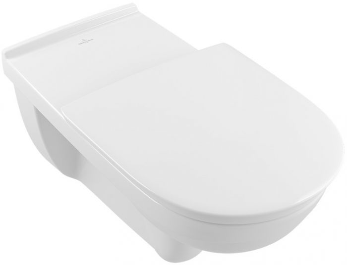 O.novo Vita miska WC ceramiczna lejowa, bez kołnierza wewnętrznego, podwieszana odpływ poziomy 70 x 36 cm weiss alpin z powłoką AntiBac CeramicPlus