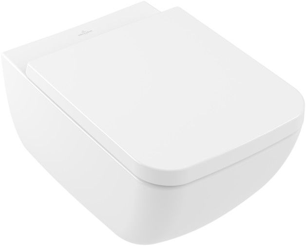 Miska wc podwieszana bez powłoki VILLEROY & BOCH Collaro Combi-Pack lejowa bez kołnierza wewnętrznego w komplecie: deska sedesowa, zestaw mocujący 37.5 x 56 cm weiss alpin | 4626HS01
