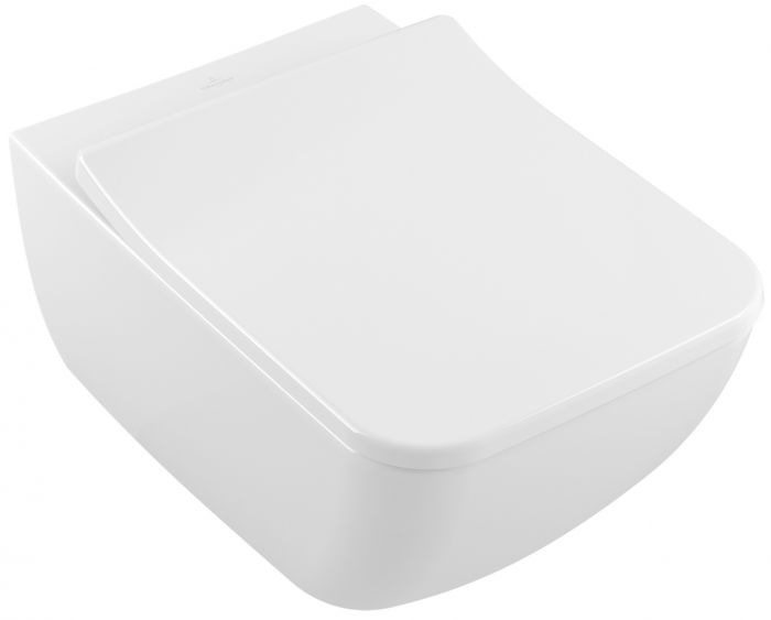 Collaro Combi-Pack miska ustępowa lejowa wisząca 37.5 x 56 cm weiss alpin z powłoką CeramicPlus w zestawie z deską sedesową z zawiasami QuickRelease i SoftClosing