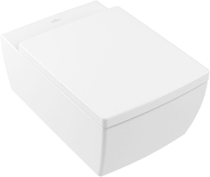 Miska WC ceramiczna podwieszana z powłoką CeramicPlus VILLEROY & BOCH Memento 2.0 lejowa dołączone elementy mocujące "SupraFix 3.0" 37.5 x 56 cm stone white | 4633R0RW