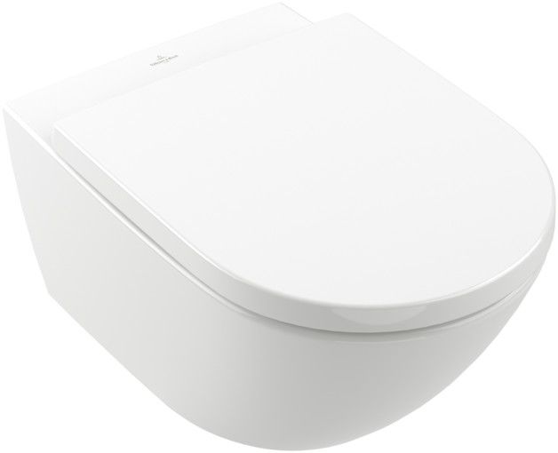 Miska WC podwieszana z powłoką CeramicPlus VILLEROY & BOCH Subway 3.0 lejowa w komplecie zestaw mocujący 37 x 56 cm weiss alpin | 4670T0R1