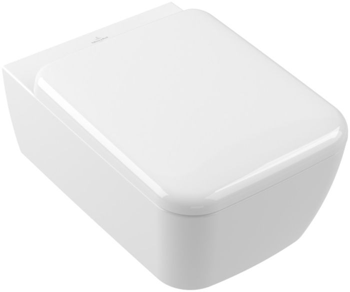 Miska WC wisząca VILLEROY & BOCH Skyla Combi-Pack bez kołnierza wirowa TwistFlush 37 x 53 cm weiss alpin z deską sedesową | 4682CL01