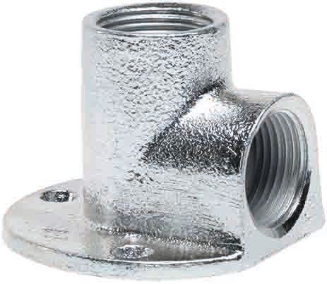 Kolano gwintowane 90° naścienne żeliwne ocynk GW 3/4"