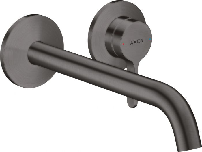 Bateria umywalkowa montaż podtynkowy, element zewnętrzny HANSGROHE Axor ONE 1-uchwytowa 2-otworowa może współpracować z przepływowymi podgrzewaczami wody czarny chrom szczotkowany  | 48120340