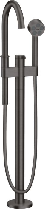 Bateria wannowa wolnostojąca HANSGROHE Axor One 1-uchwytowa 1-otworowa czarny chrom szczotkowany w komplecie: główka prysznicowa, wąż prysznicowy, uchwyt prysznicowy  | 48440340