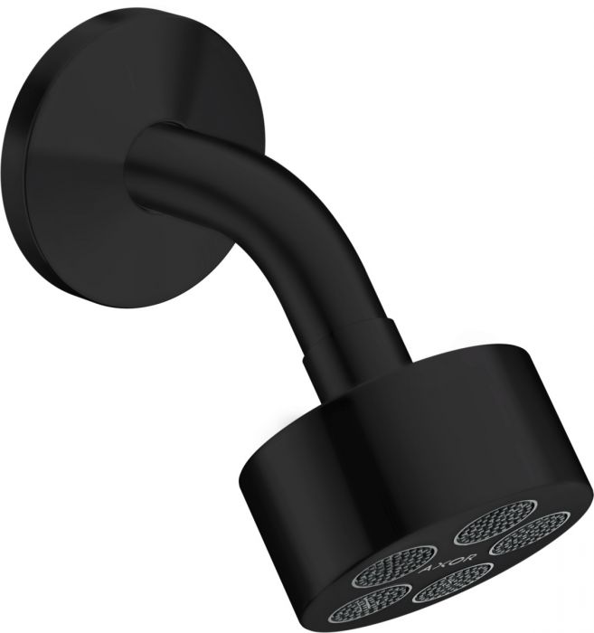 Główka prysznicowa 1jet, z ramieniem prysznicowym HANSGROHE Axor One 75 metalowa d73, długość ramienia 85 mm, długość całkowita 116 mm czarny matowy | 48490670