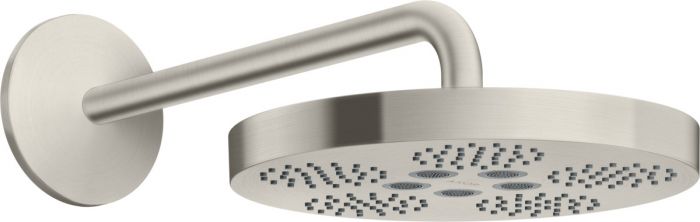 Głowica prysznicowa 1jet HANSGROHE AXOR ONE metalowa ścienna d282 stal optyczna polerowana w komplecie ramię prysznicowe 390 mm  | 48491800