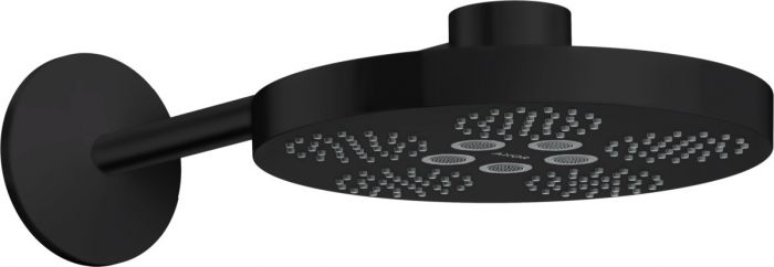 Główka prysznicowa 2jet, z ramieniem prysznicowym HANSGROHE Axor One 280 metalowa d280, długość ramienia 389 mm, długość całkowita 529 mm czarny matowy | 48492670