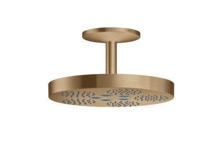 Głowica prysznicowa 1jet HANSGROHE Axor One metalowa sufitowa d282 brąz szczotkowany w komplecie przyłącze sufitowe 120 mm | 48493140