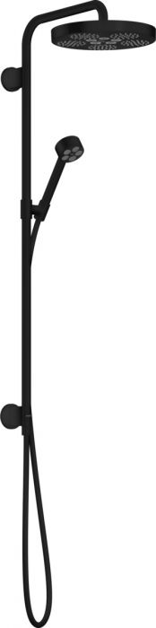 Zestaw prysznicowy 1jet HANSGROHE Axor One podtynkowy czarny mat w komplecie: głowica prysznicowa 280 mm, główka prysznicowa 1jet, przyłącze ścienne, wąż prysznicowy, suwak, drążek prysznicowy | 48790670