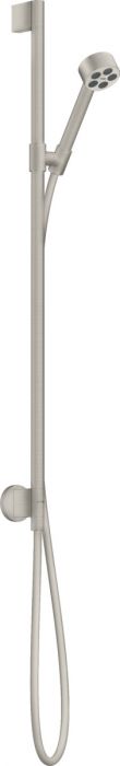Zestaw prysznicowy 1jet HANSGROHE Axor One stal szlachetna optyczna w składzie: główka prysznicowa 73 mm, drążek prysznicowy 965 mm, wąż prysznicowy, suwak, przyłącze ścienne  | 48791800