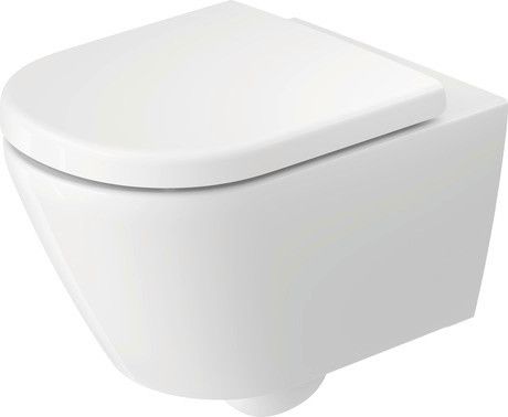 Zestaw miska WC wisząca lejowa DURAVIT D-CODE bez odpływu z deską sedesową 36 x 37 cm biały | 49030900B2