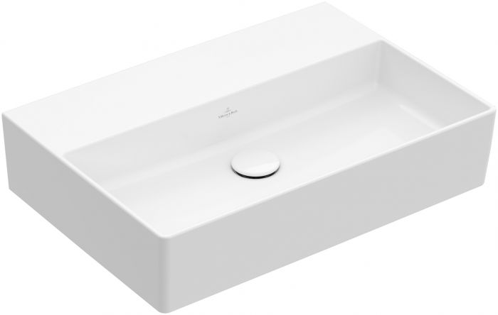 Umywalka TitanCeram VILLEROY & BOCH Memento 2.0 nablatowa prostokątny bez otworu bez przelewu 500 x 420 x 135 mm weiss alpin z powłoką CeramicPlus | 4A225FR1