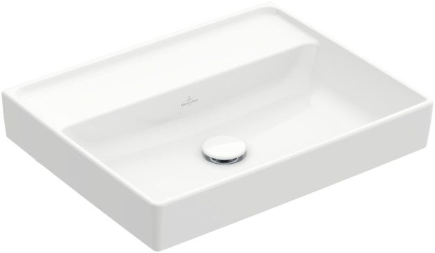 Umywalka TitanCeram VILLEROY & BOCH Collaro ścienna meblowa prostokątny bez otworu bez przelewu 550 x 440 x 160 mm weiss alpin z powłoką CeramicPlus | 4A3358R1
