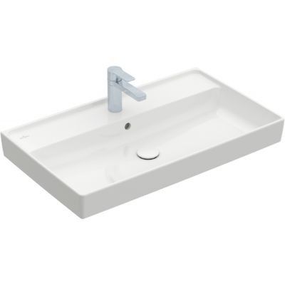 Umywalka TitanCeram VILLEROY & BOCH Collaro meblowa prostokątny bez otworu bez przelewu 800 x 470 mm weiss alpin bez powłoki | 4A338101