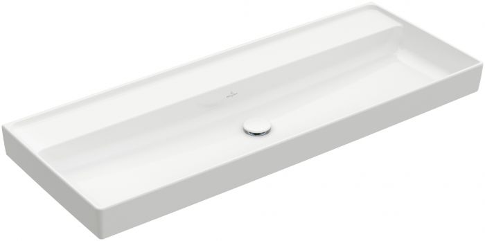 Umywalka TitanCeram VILLEROY & BOCH Collaro meblowa prostokątny bez otworu bez przelewu 1200 x 470 x 85 mm weiss alpin z powłoką CeramicPlus | 4A33C3R1